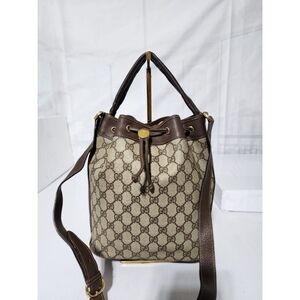 Gucci Vintage GG Supreme Bucket Bag Brown/Beige